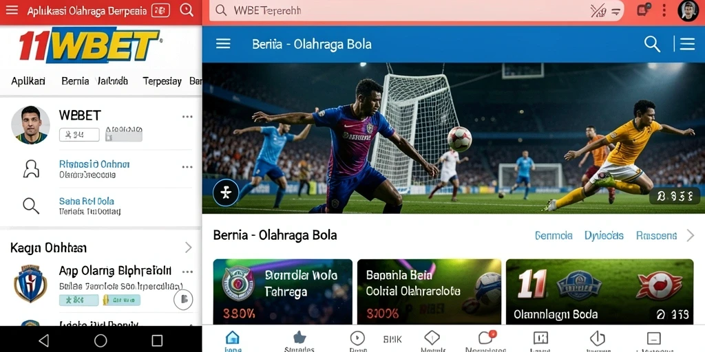 Antarmuka pengguna 11WBET menampilkan berita olahraga bola terbaru.