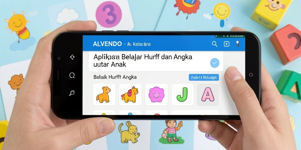 Tampilan antarmuka ALVENDO yang ceria dan edukatif.