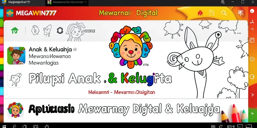 Antarmuka MEGAWIN777 yang ceria dan intuitif untuk mewarnai.