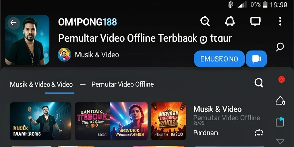Tampilan antarmuka OMPONG188 yang user-friendly dan nyaman untuk pemutar video offline.