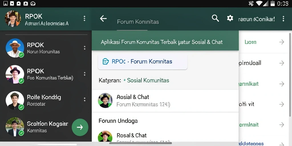 Antarmuka RPOK menampilkan forum komunitas yang interaktif dan menarik.